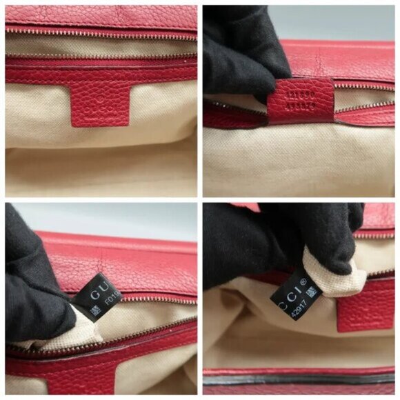 100% Authentic GUCCI GG Marmont Red Leather Satchel - Picture 10 of 12
